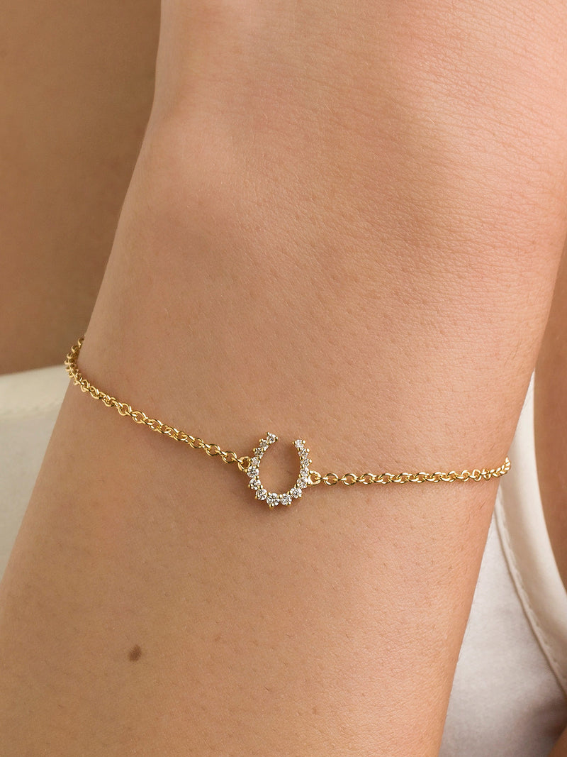 アクセサリー Pointless Journey BRACELET GOLD Journey Graduating 9-Karat Gold & Diamond Horseshoe Bracelet