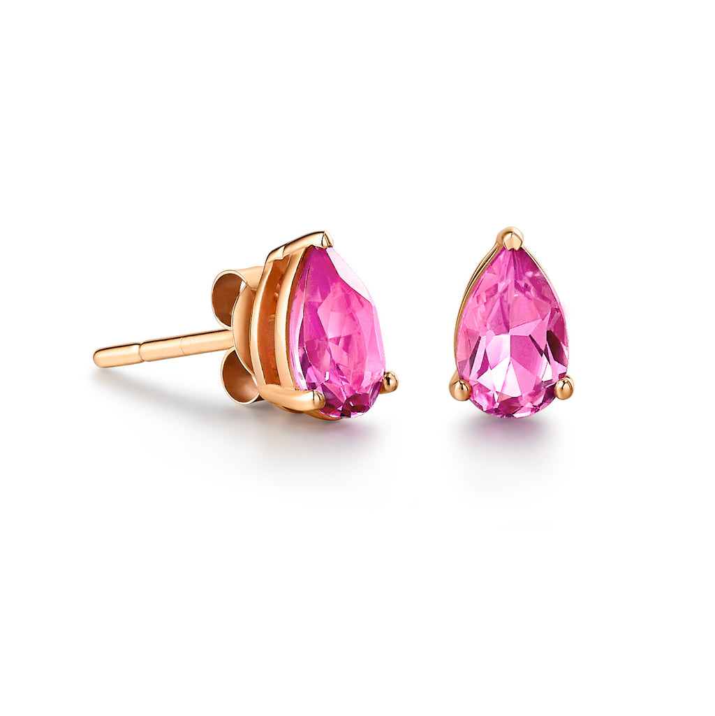 Protea Wildfire Diamond Chain Earrings 18-Karat Rose Gold Sapphire Earrings