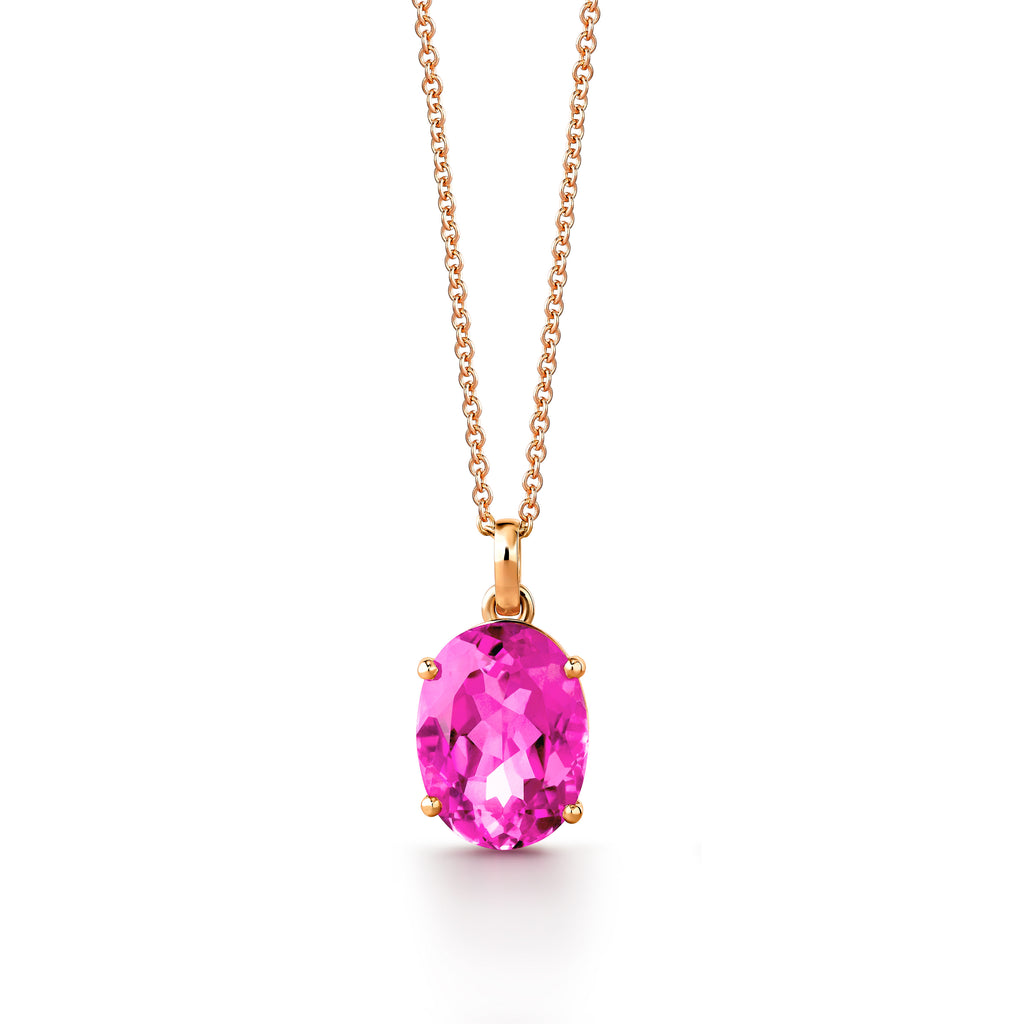 Protea Wildfire Necklace 18-Karat Rose Gold Sapphire Necklace