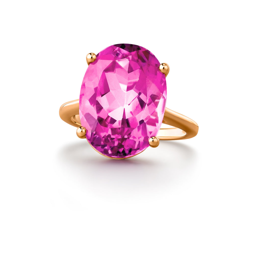 Protea Wildfire Ring 18-Karat Rose Gold Sapphire Ring